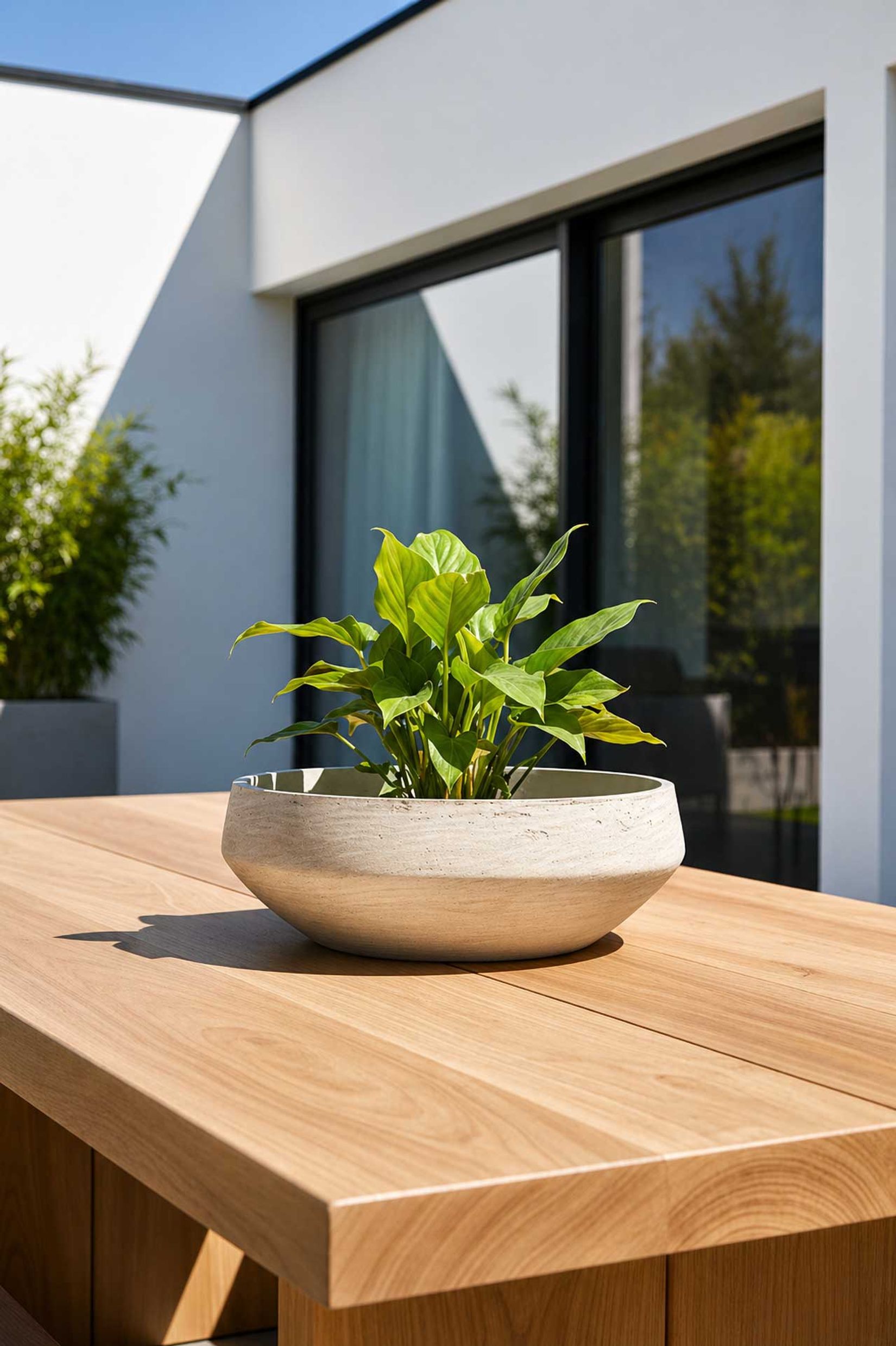 Pflanzschale Dekoschale Fiberglas SKRELLE Vulkanbeige
