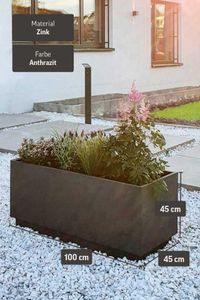 Pflanzkübel Pflanztrog Zink "Maxi", Anthrazit