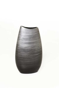 Dekovase KALAL Fiberglas 20x12x37 cm Silber