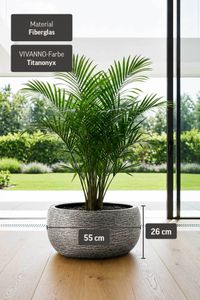 Pflanztopf POTTA Fiberglas 55x26 cm Silber Pflanztopf POTTA Fiberglas 55x26 cm Silber