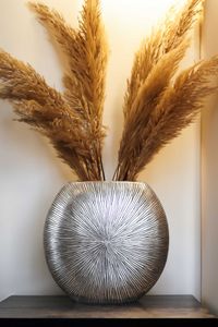 Vase Deko Bodenvase Fiberglas ATENA - Silber Schwarz