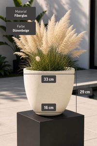 Pflanzkübel Blumentopf Fiberzement VIRINGO Dünenbeige