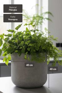 Blumentopf Pflanztopf Fiberglas CHICO Vesuvgrau