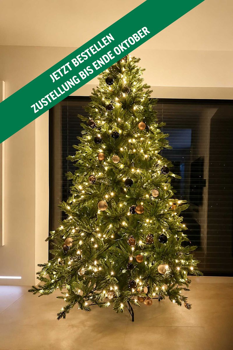 Künstlicher Premium Weihnachtsbaum Nordmanntanne LED, 270 cm hoch | 402701855270