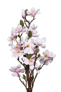 Kunstpflanze Kunstblume mit Blüten in Rosa und Creme im Topf MAGNOLIA