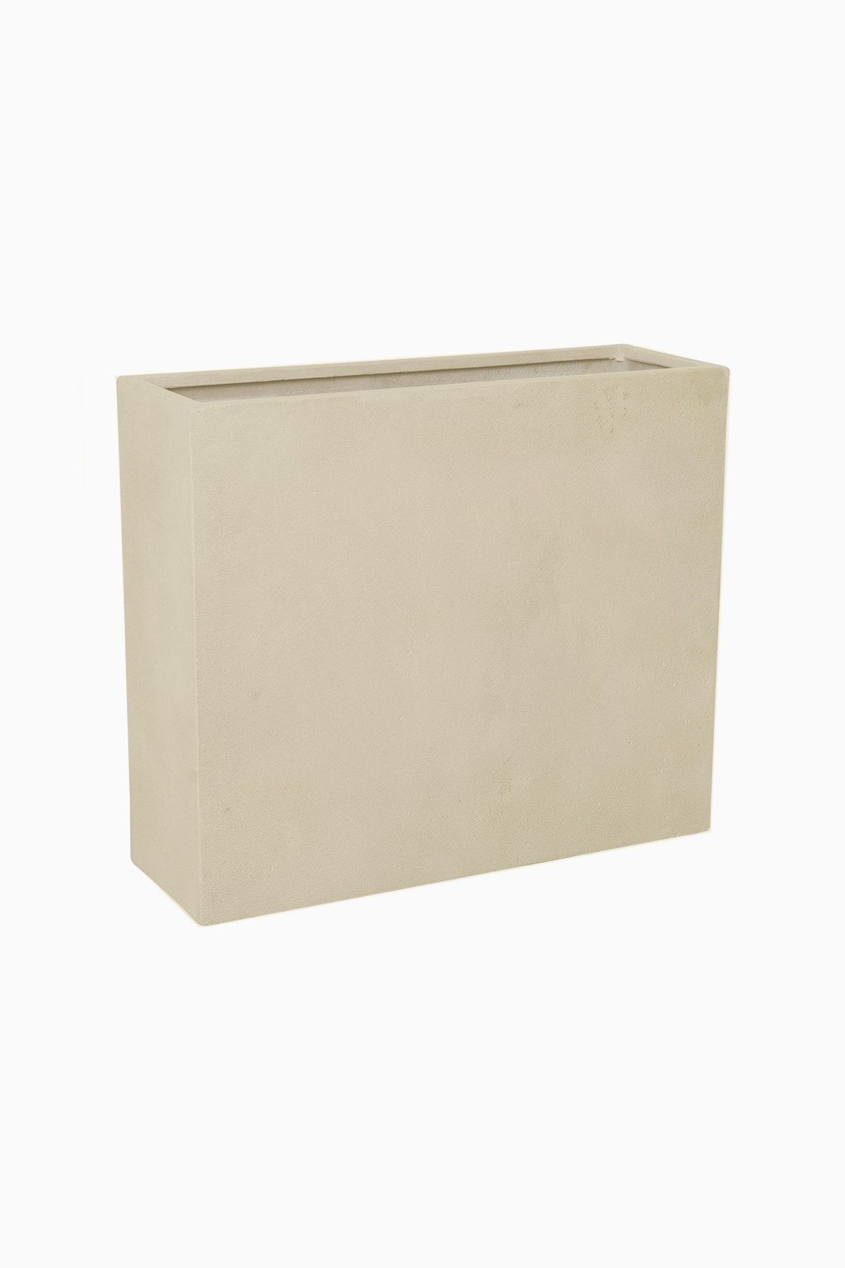 Pflanzkübel Raumteiler Fiberglas Steinoptik "Elemento", Creme
