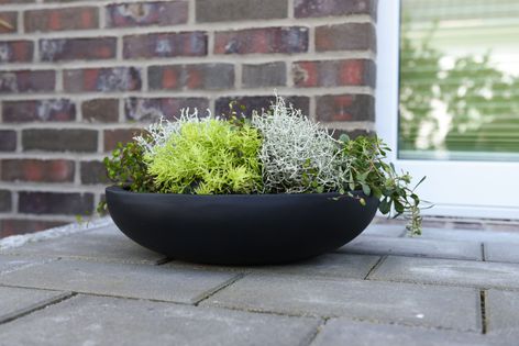 Dekoschale Fiberglas Plana Schale matt Anthrazit VIVANNO