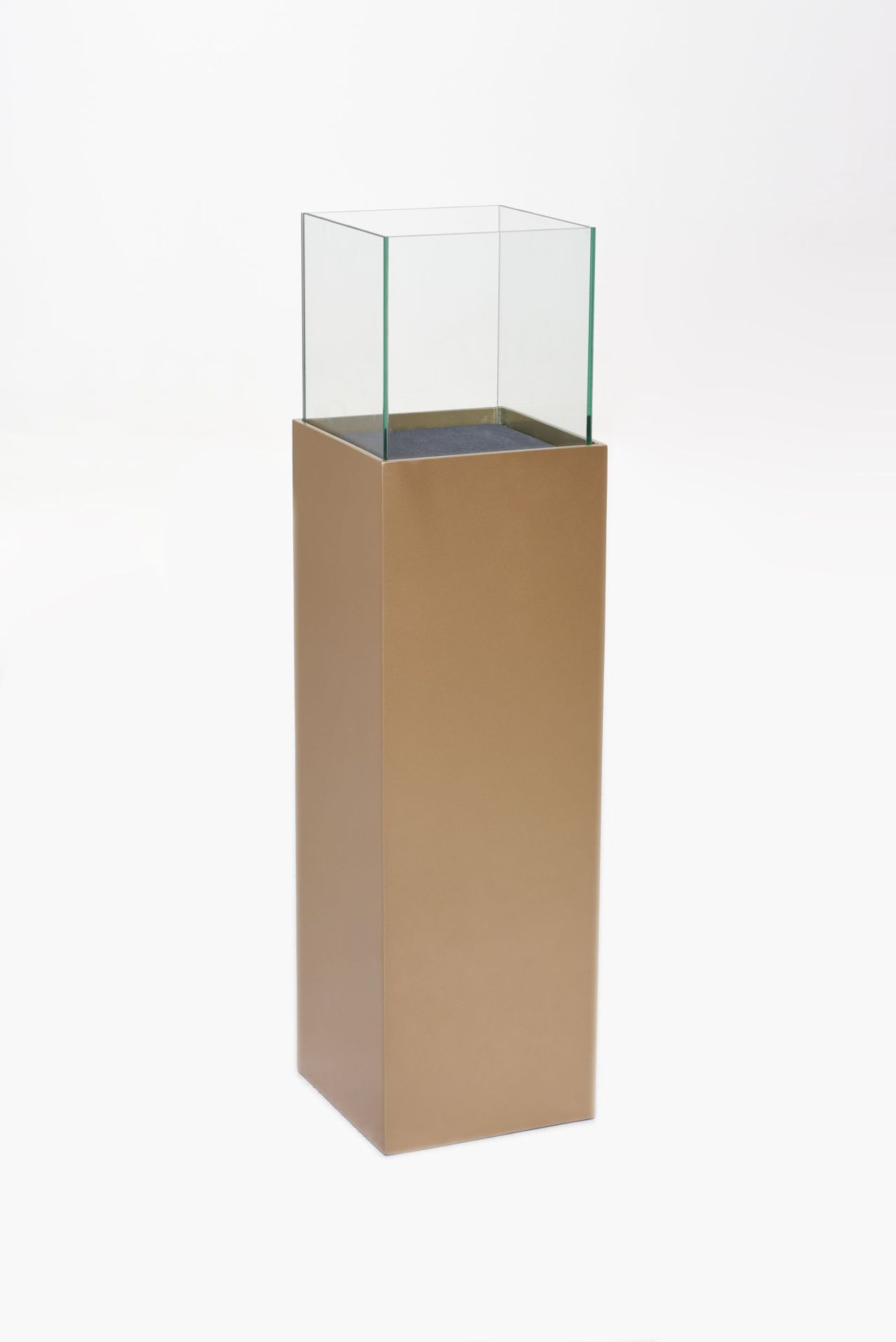 Windlichtsäule Schaukasten Kerzenhalter Windlicht CANDELA Gold Matt