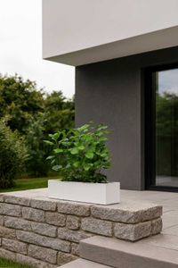 Blumenkasten Pflanzkasten Balkonkasten Fiberglas FLOBO Weiß Matt Blumenkasten Pflanzkasten Balkonkasten Fiberglas FLOBO Weiß Matt