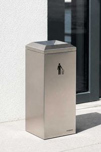 Mülleimer Abfalleimer Edelstahl "Bibox", Gebürstet