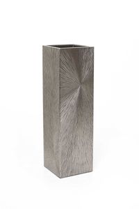 Pflanzkübel BLOCK Fiberglas 30x30x100 cm Silber