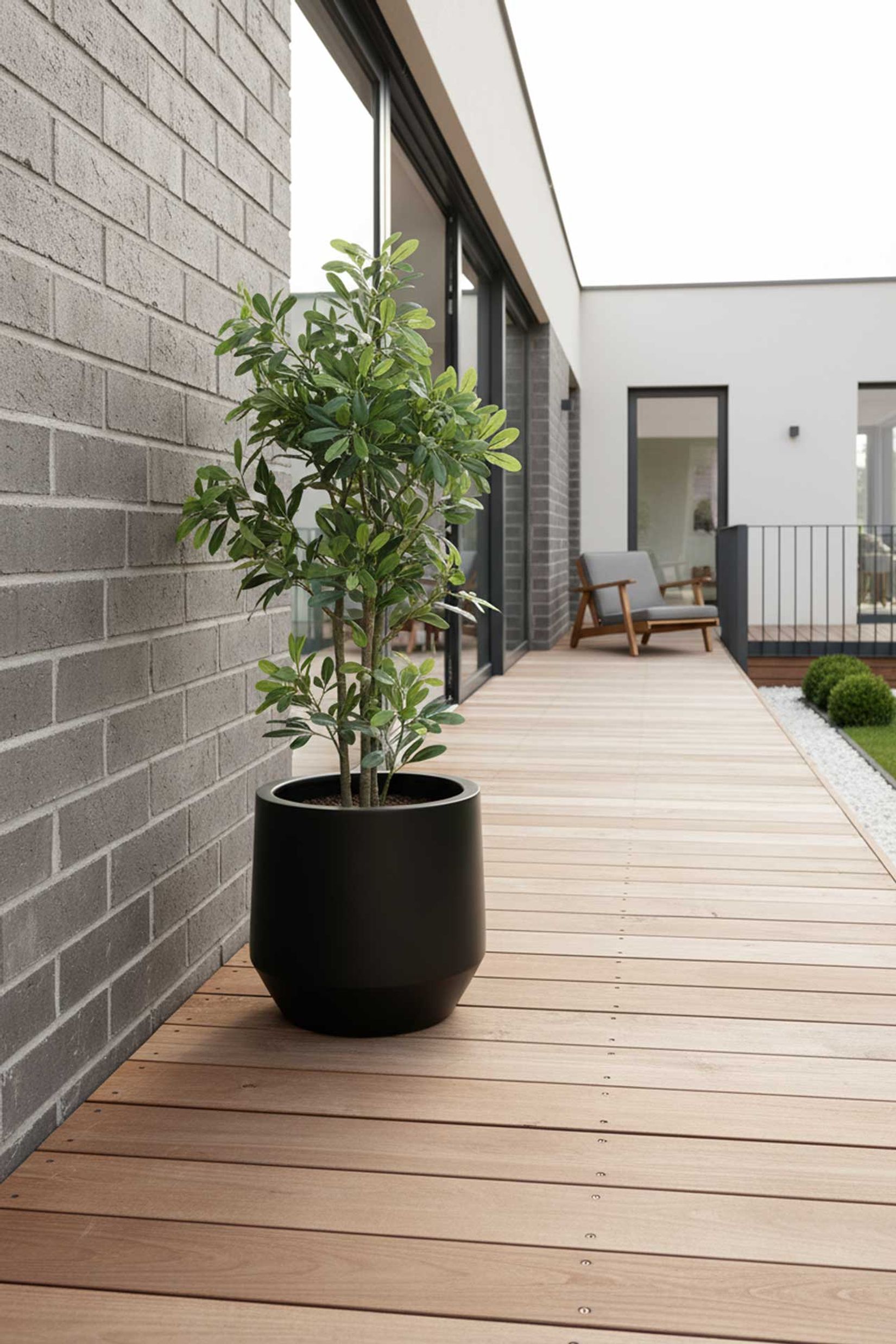 Blumentopf Pflanztopf Fiberglas NEXORA Schwarz