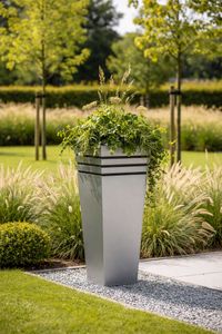 Pflanzkübel Blumenkübel Zink "New Classic", Silber