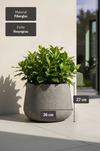 Pflanztopf Blumentopf Fiberglas GIRAR Vesuvgrau
