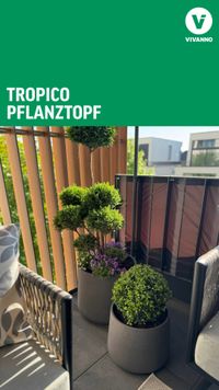 Blumentopf Pflanztopf Fiberglas TROPICO Anthrazit