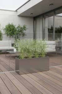 Pflanzkübel Pflanztrog aus Edelstahl "Maxi", Gebürstet