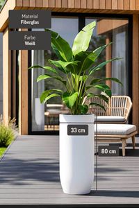 Pflanzgefäß Bodenvase SOLERIO Fiberglas Weiß Matt Pflanzgefäß Bodenvase SOLERIO Fiberglas Weiß Matt