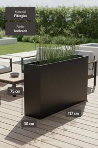 Pflanzkübel Raumteiler Fiberglas "Elemento", Anthrazit