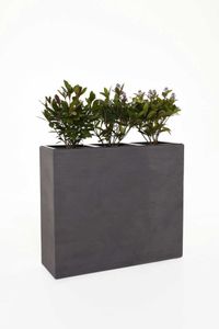 Pflanzkübel Raumteiler Fiberglas "Elemento", Grau Gestreift
