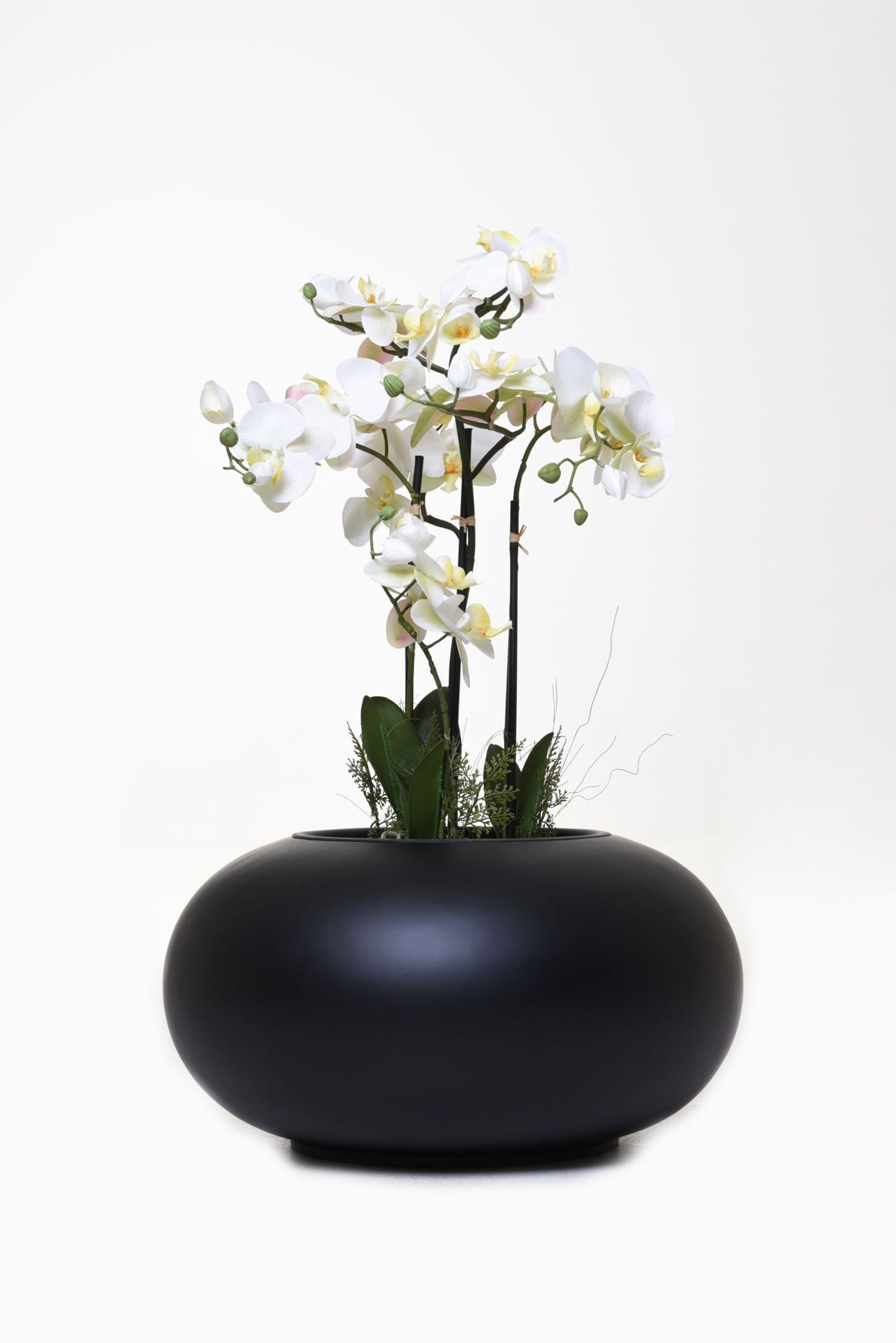 Kunstpflanze künstliche Orchidee im Erdballen Kunststoff ORCHIDELIS