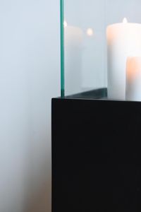 Windlichtsäule Kerzenhalter Windlicht CANDELA - Schwarz Matt