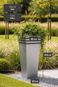 Pflanzkübel Blumenkübel Zink "New Classic", Silber
