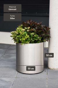 Pflanzkübel Blumenkübel Edelstahl "New Rondo", Gebürstet