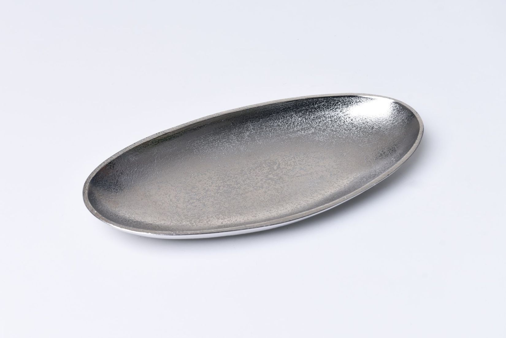 Dekoschale Schale Tischdeko oval Metall Aluminium DIJON silber