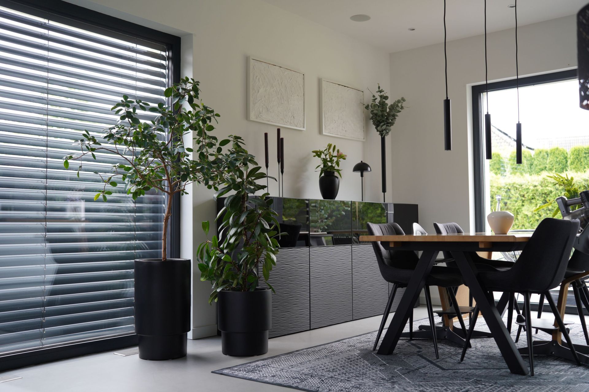 Blumentopf Pflanzkübel Fiberglas ESCADA Schwarz Matt