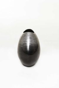 Dekovase CAZU Fiberglas 27x15x21 cm Silber