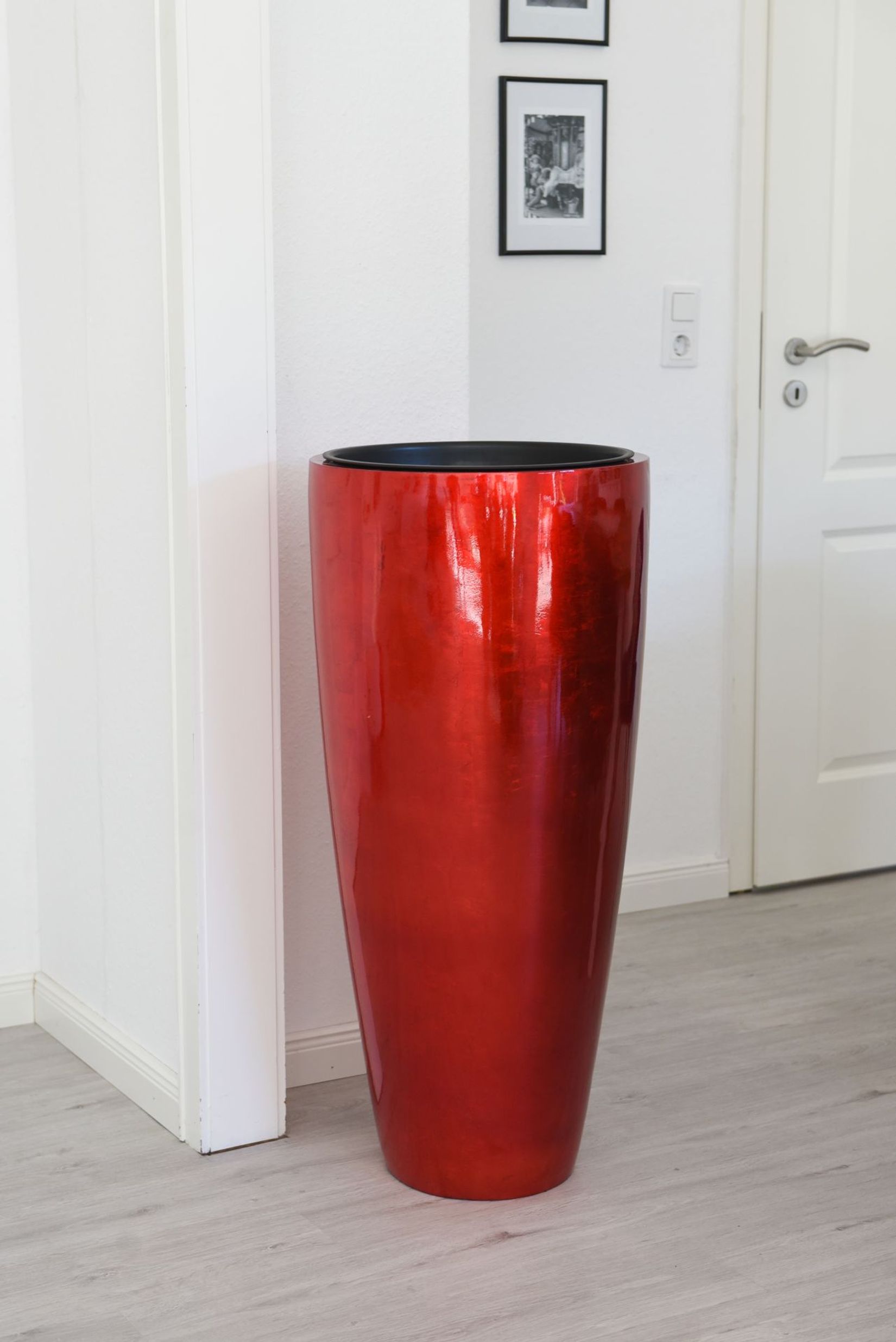 Exklusiver Pflanzkübel Fiberglas "City", Rot Hochglanz
