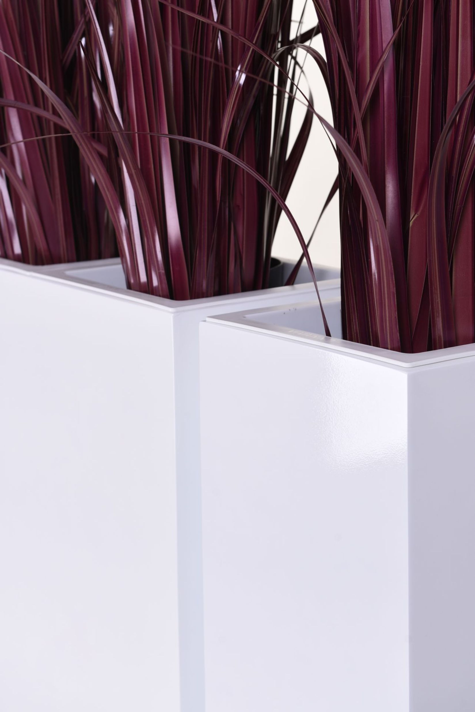 Pflanzkübel Raumteiler Eckkombination Fiberglas "Corner" 75, Weiß Hochglanz