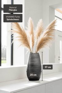 Dekovase KALAL Fiberglas 20x12x37 cm Silber