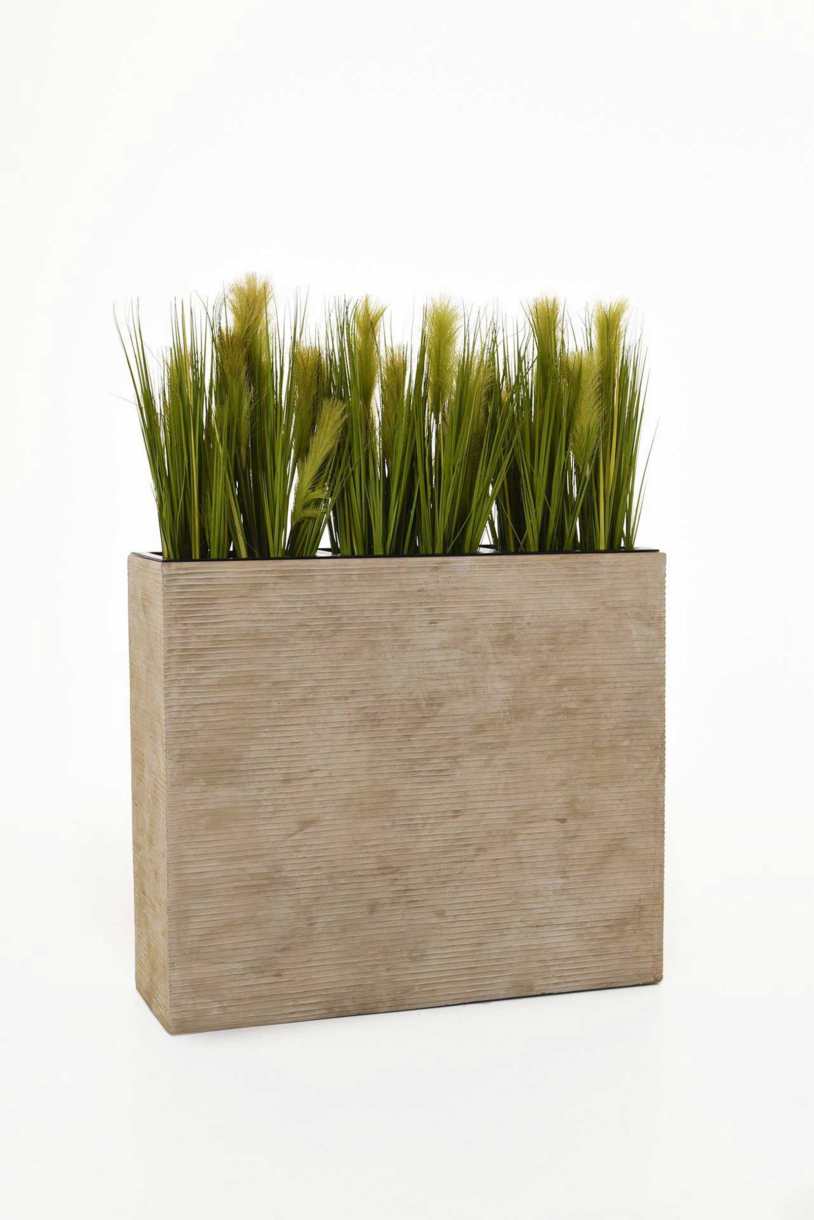 Pflanzkübel Raumteiler Fiberglas "Elemento", Beige gestreift