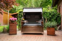 Pflanzkübel Blumenkübel Holz Akazie "Block" Würfel, Braun