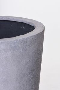 Pflanzkübel Blumenkübel Fiberglas "Rondo Classico", Beton-Design, Grau