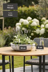 Pflanzschale Blumenschale Fiberglas PLANA creme