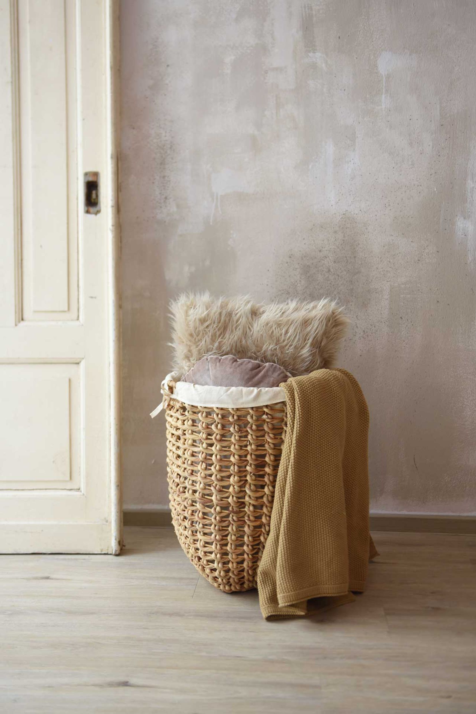 Korb Wäschekorb TINOZZA Wasserhyazinthe Natur