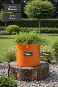 Pflanzkübel Blumentopf rund Aluminium NEW RONDO orange matt