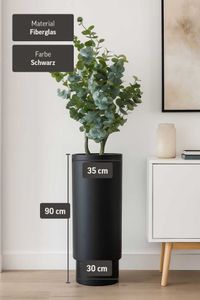 Blumentopf Pflanzkübel Fiberglas ESCADA Schwarz Matt Blumentopf Pflanzkübel Fiberglas ESCADA Schwarz Matt