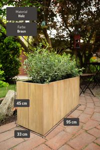 Pflanzkübel Pflanztrog Holz MAXI Braun