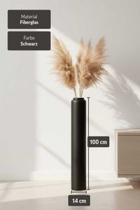Bodenvase Fiberglas Schwarz Matt DIRETO