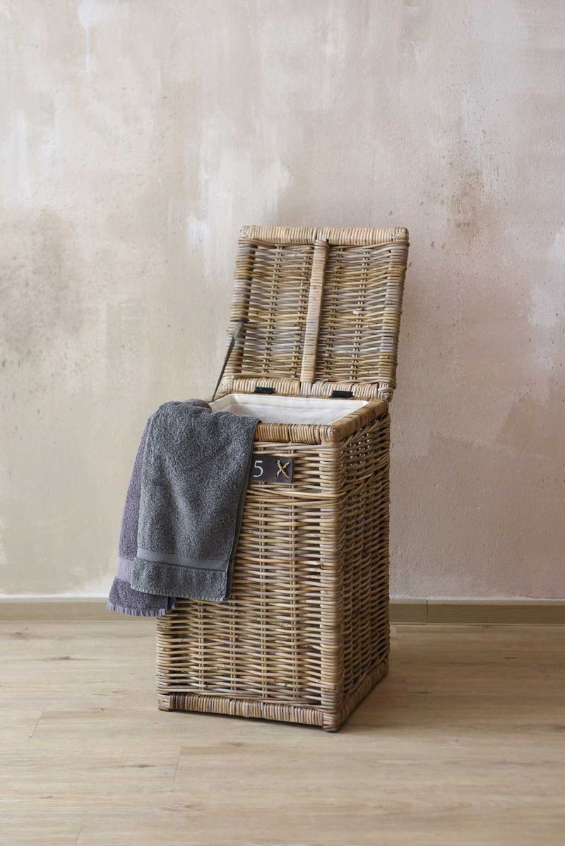 Wäschekorb Wäschetruhe Rattan MIA Grau Natur | 90153110140
