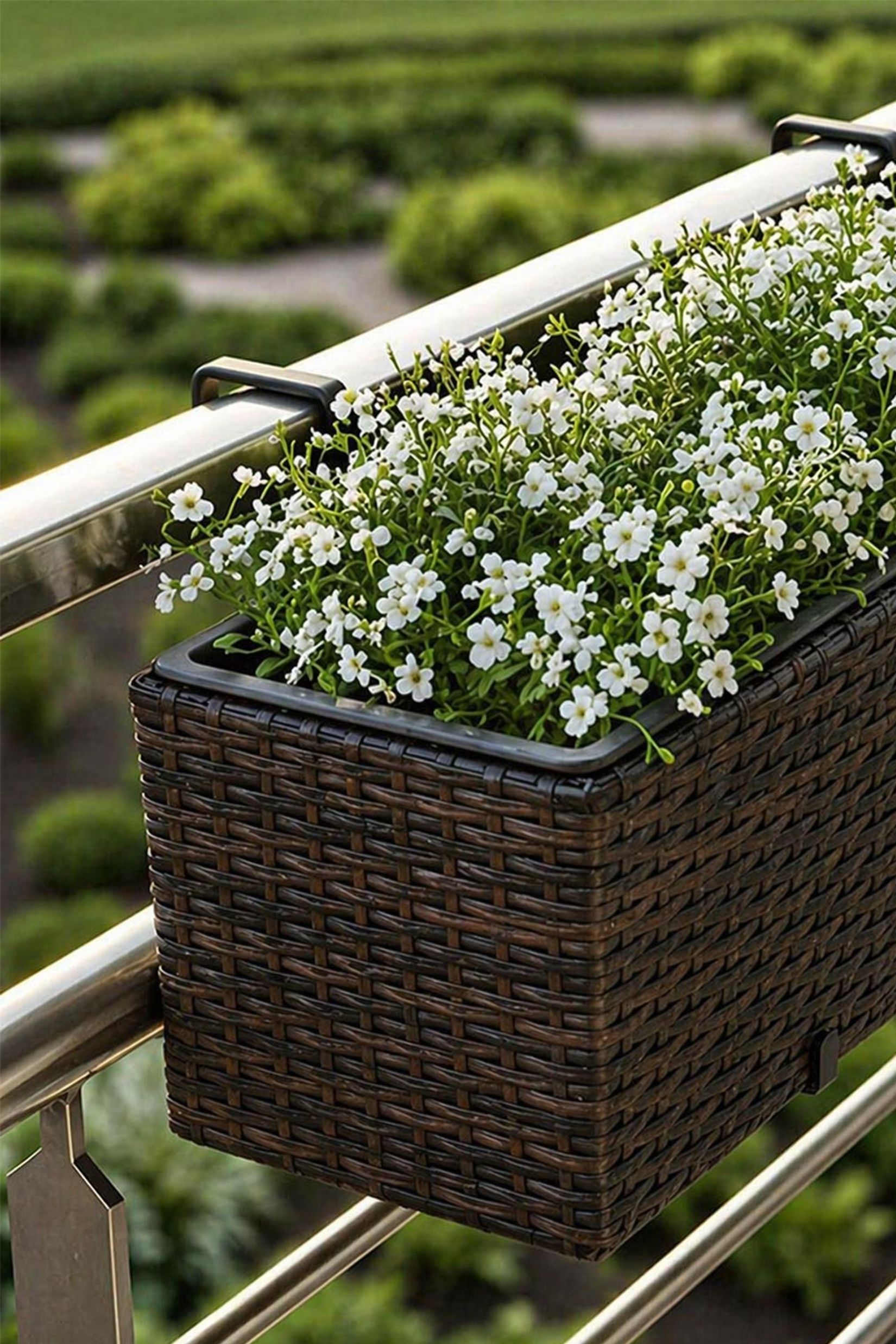 Balkonkasten Polyrattan "Balkoni", Bicolor Braun | 80x19x20 cm |  70080702280 | VIVANNO