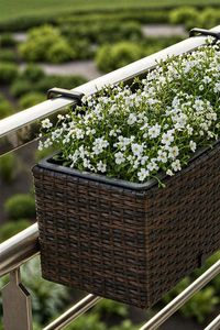 Balkonkasten Polyrattan "Balkoni", Bicolor Braun