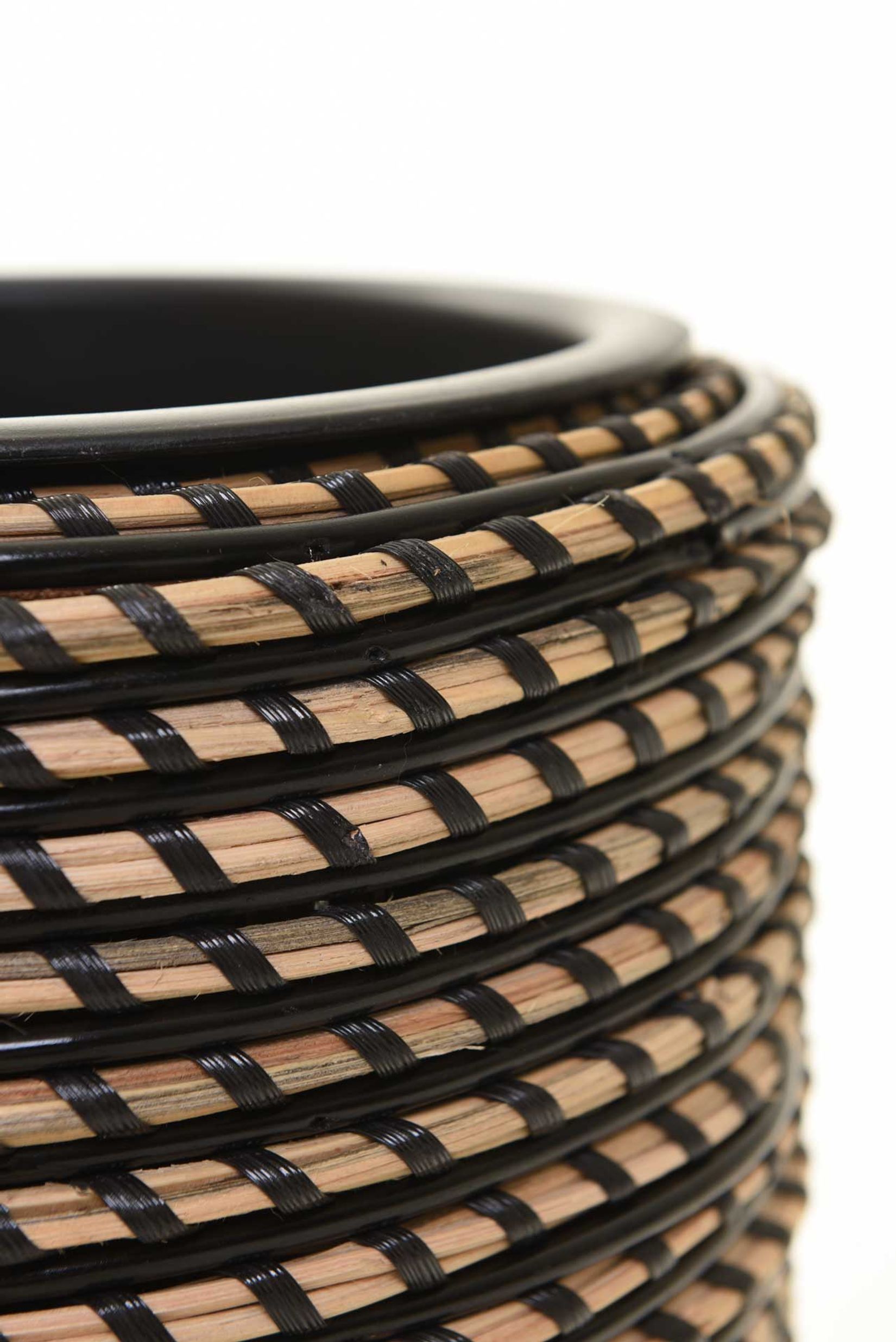 Pflanzkübel Rattan MACETA Schwarz Natur Pflanzkübel Rattan MACETA Schwarz Natur