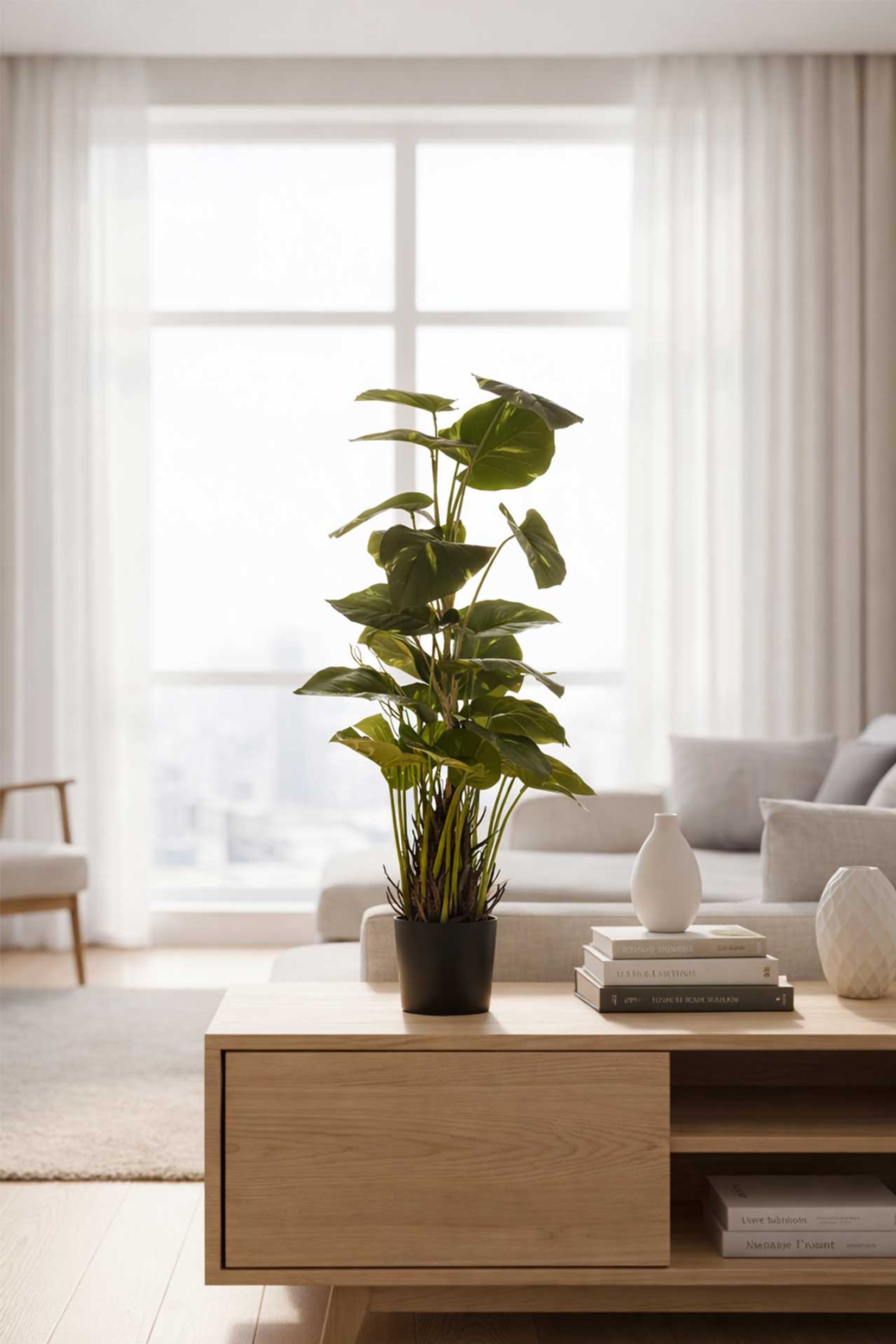 Kunstpflanze künstliche Efeutute im Topf Kunststoff POTHOS