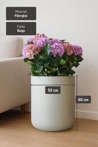 Blumentopf Pflanzkübel Fiberglas CHICO creme