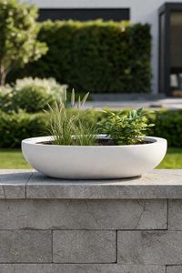 Pflanzschale Blumenschale Dekoschale Fiberglas PLANA weiß