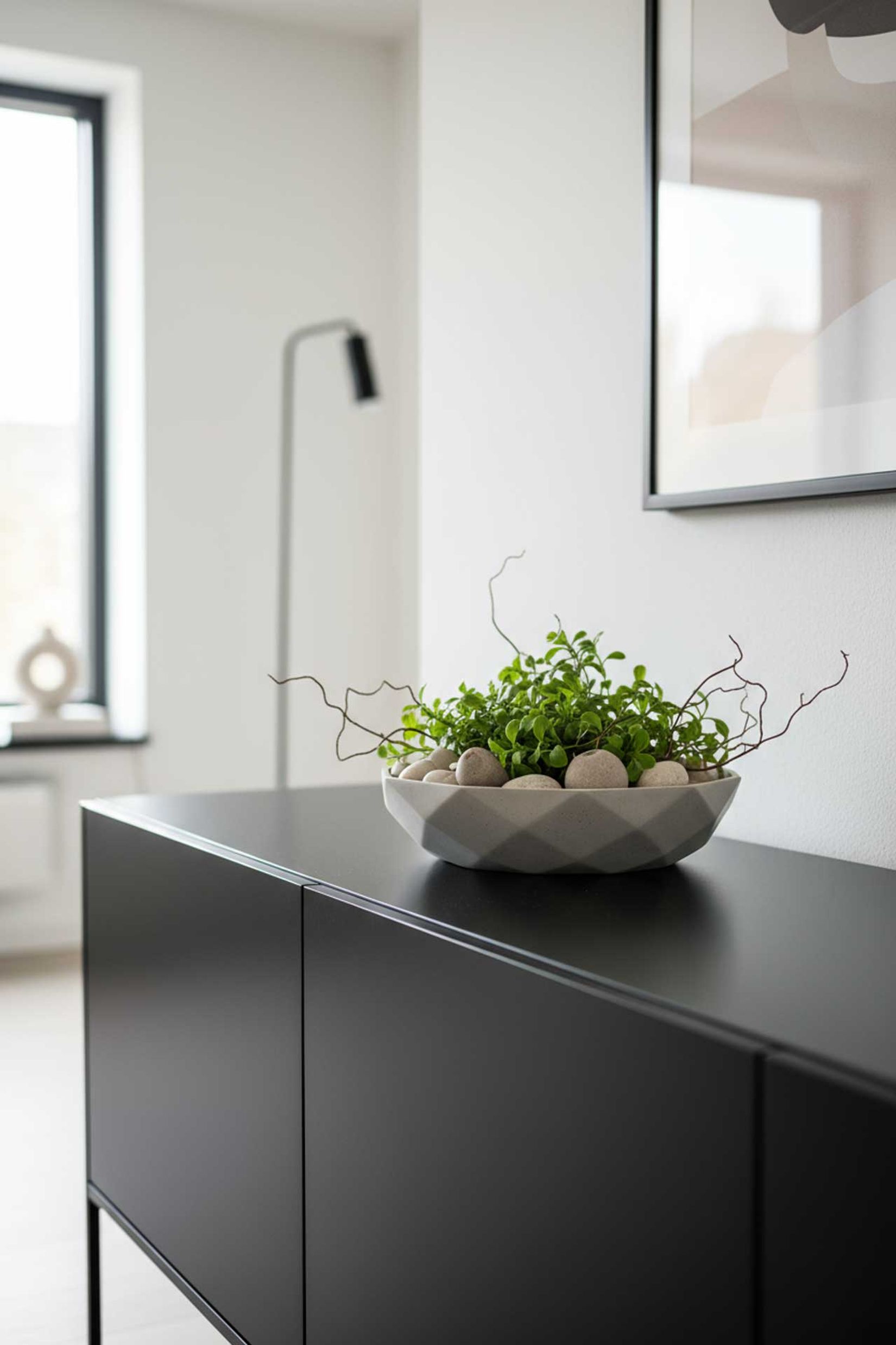 Pflanzschale Dekoschale Fiberglas CAVERO Betongrau